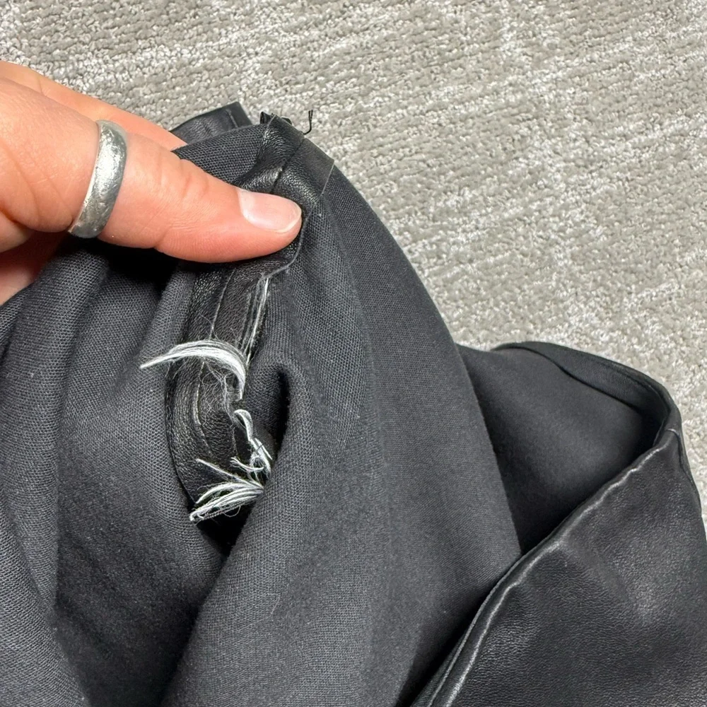 Ralph Lauren Black Label Women's Black Lamb Leather Pants W/Side Zipper Sz 10 - Picture 4 of 8